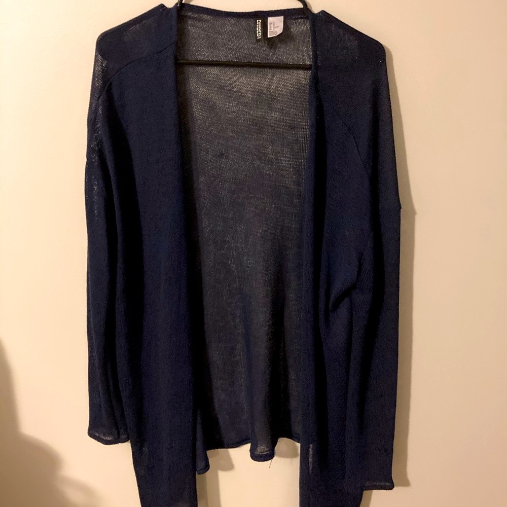 Mesh Navy Blue Cardigan